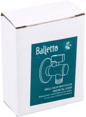 Ventil rohový s filtrem a kovovou pákou, 1/2"-3/8" 81154 Balletto