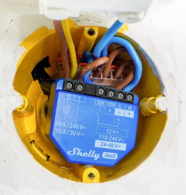Shelly 1 Gen3 - spínací modul 1x 16A (WiFi, Bluetooth)