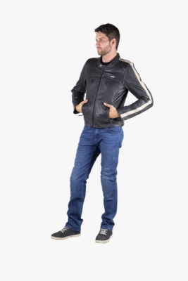 Klasická bunda iXS X73027-003-60H LD STRIPE X73027 černý 60H