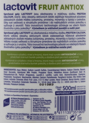 Lactovit sprchový gel antioxidační fruit Kiwi 500ml
