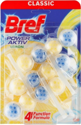 Bref Power Aktiv WC blok s vůní citronu 3 x 50 g