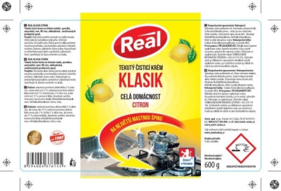 Real KLASIK 600g Citron, tekutý čistící krém