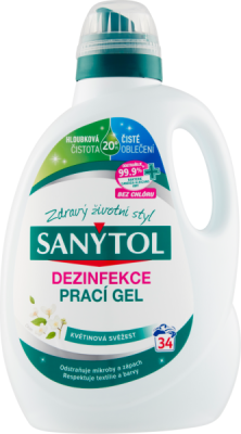 Sanytol dezinfekční prací gel květinová svěžest, 34 praní 1,70 l