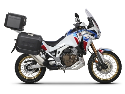 Kompletní sada bočních černých hliníkových kufrů SHAD 130.kitTERRAside-3B TERRA BLACK 36L/47L , včetně montážní sady SHAD HONDA CRF 1100 Africa Twin