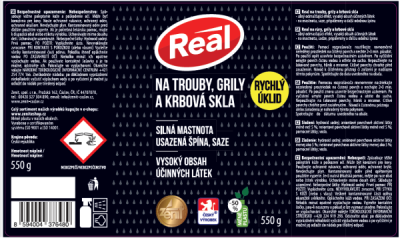 Real čistič trub, grilů a na krbová skla 550g