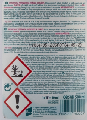 SANYTOL dezinfekce na prádlo s vůní bílých květů 500ml