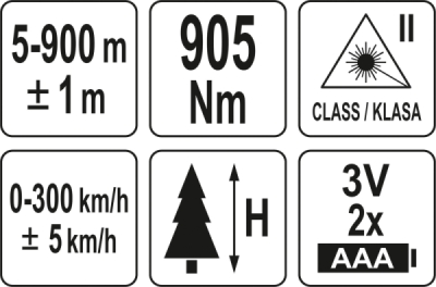 Laserový měřič vzdálenosti 900 m Yato YT-73129