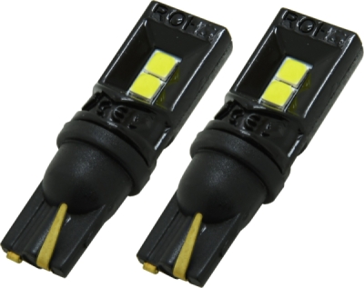 Compass žárovka 4LED 3030 12V T10 s rezistorem CAN-BUS ready bílá 2ks