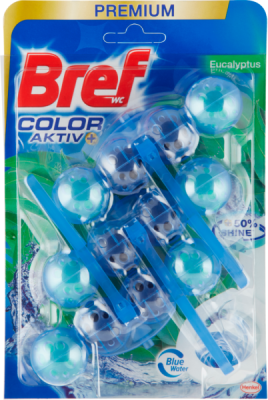 Bref Color Aktiv WC blok s vůní eukalyptu 3 x 50 g