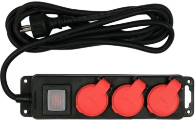 Kabel prodlužovací dílenský 3 m vypínač 3 zásuvky Yato YT-81240