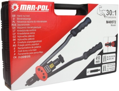 Kleště nýtovací čelní pro nýtovací matice M3-M12 410mm MAR-POL M49572