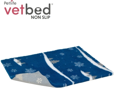 Vetbed protiskluz / Drybed Zimní modrá DELUXE 100 x 75 cm, vlas 30 mm
