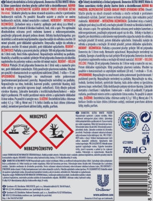 Domestos Ultra White & Shine tekutý dezinfekční a čisticí přípravek 750 ml