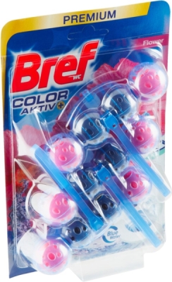 Bref Blue Aktiv WC blok s vůní čerstvých květin 3 x 50 g