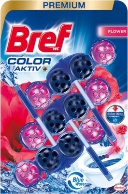 Bref Blue Aktiv WC blok s vůní čerstvých květin 3 x 50 g