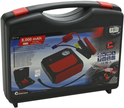 Compass kompresor AKU + JUMP STARTER s powerbankou 8.000mAh 500A