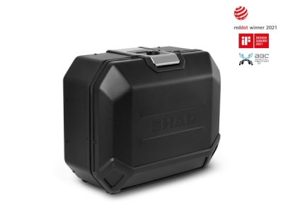Kompletní sada bočních černých hliníkových kufrů SHAD 130.kitTERRAside-10B TERRA BLACK 36L/47L , včetně montážní sady SHAD TRIUMPH Tiger 800