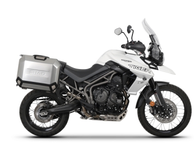 Kompletní sada bočních černých hliníkových kufrů SHAD 130.kitTERRAside-10B TERRA BLACK 36L/47L , včetně montážní sady SHAD TRIUMPH Tiger 800