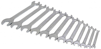 Ploché klíče otevřené 6x7 - 30x32 mm, dvoustranné, sada 12 ks - SATRA D912