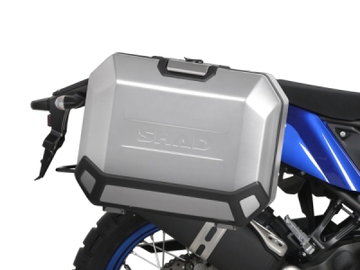 Kompletní sada bočních černých hliníkových kufrů SHAD 130.kitTERRAside-12B TERRA BLACK 36L/47L , včetně montážní sady SHAD YAMAHA Tenere 700 XTZ690