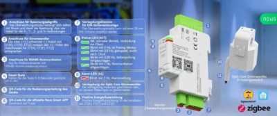 Nous D4Z Zigbee Smart Din Měřič Energie 120A