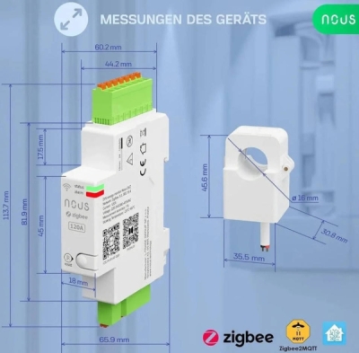 Nous D4Z Zigbee Smart Din Měřič Energie 120A