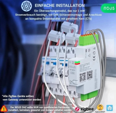 Nous D4Z Zigbee Smart Din Měřič Energie 120A