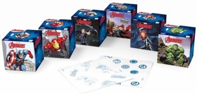Kapesníky Avengers v krabičce 60 s potiskem 3 vrstvé