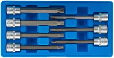 Zástrčné hlavice XZN 3/8”, rozměry M4-M10, prodloužené 110 mm, 7 ks - SATRA S-SPB738