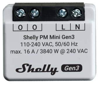 Shelly PM Mini GEN3 - modul pro měření spotřeby do 16A, Wi-Fi, Bluetooth