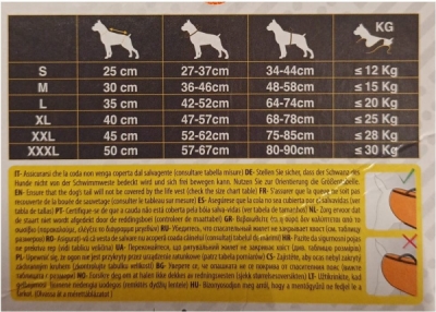 Záchranná/plovací vesta pes XL 45 cm