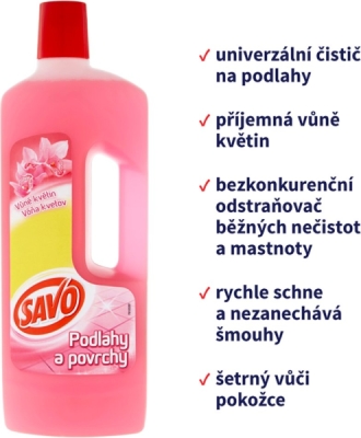 Savo na podlahy a povrchy s vůní květin 750 ml