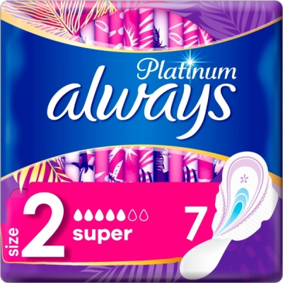 Always Platinum Super Hygienické vložky s křidélky 7 ks