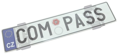 Podložka pod SPZ bezrámečková - transparentní Compass