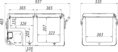Chladicí box kompresor Compass 75l ICE BOX DUO 230/24/12V -20°C APP