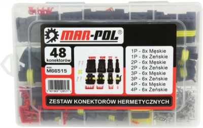 Konektory automobilové vodotěsné, sada 48ks MAR-POL