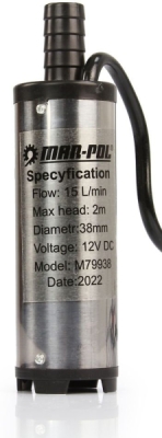 Mini čerpadlo na naftu 12V, 15l/min, 38mm MAR-POL