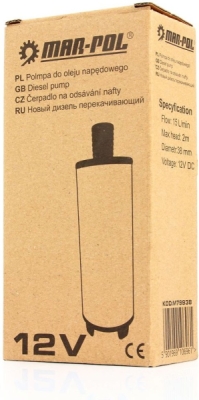 Mini čerpadlo na naftu 12V, 15l/min, 38mm MAR-POL
