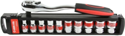 Nástrčné hlavice 8-24mm, 1/2", 10ks s ráčnou MAR-POL