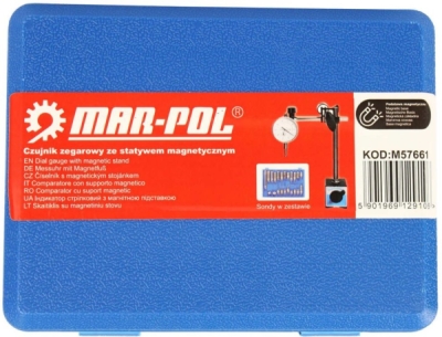 Úchylkoměr 0-10/0,01mm s magnetickým stativem a vyměnitelnými koncovkami MAR-POL