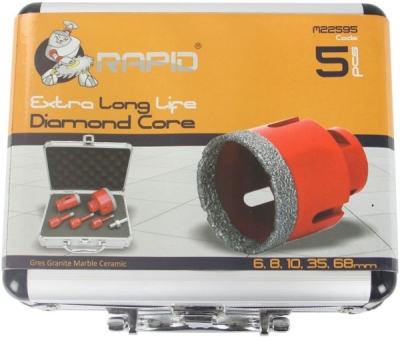 Korunkový vrták diamantový, sada 6ks, 6-68mm MAR-POL M22595
