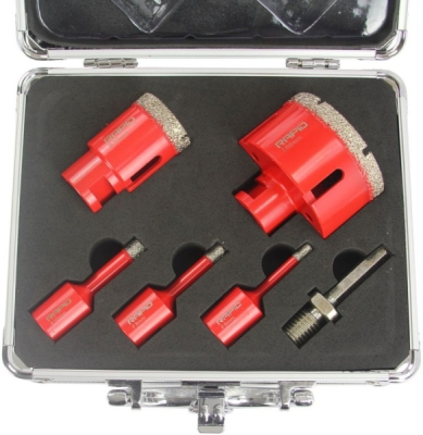 Korunkový vrták diamantový, sada 6ks, 6-68mm MAR-POL M22595