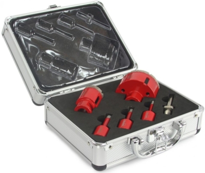 Korunkový vrták diamantový, sada 6ks, 6-68mm MAR-POL M22595