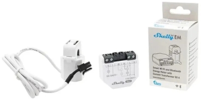 Shelly EM Gen3 + 1x 50A svorka - měření spotřeby až s 2 svorkami, výstup 1x2A (WiFi, Bluetooth)