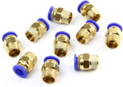 Spojka pneumatická, přímá nástrčná PC s vnějším závitem1/4" pro PA, PU, PE hadice 8mm, sada 10ks MAR-POL