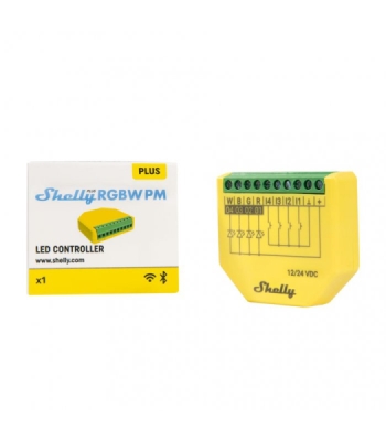 Shelly Plus RGBW PM - modul řízení LED pasků 12/24V, Wi-Fi