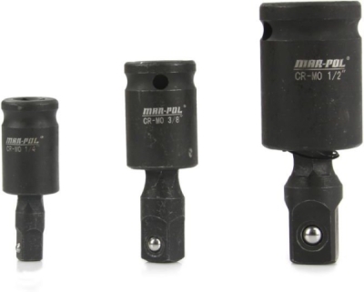 Nástavec rázový s kloubem 1/2", 1/4", 3/8", sada 3ks MAR-POL