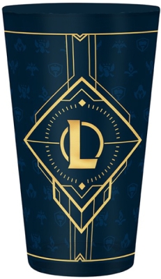 League of Legends Dárkový Set - XXL Sklenice, Pin a Zápisník s Hextech Logem