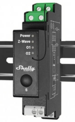 Shelly Qubino Wave Pro 2PM - spínací modul s měřením spotřeby 2x 16A, Z-Wave