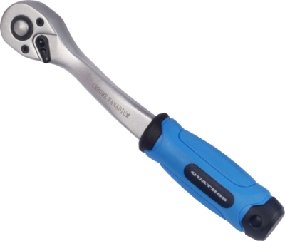 Ráčna 3/8", 72 zubů, s přepínací páčkou, vyhnutá, délka 200 mm - QUATROS QS50113